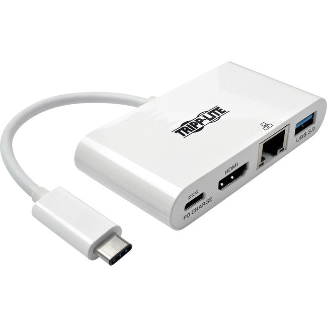 Tripp Lite USB C to HDMI Multiport Video Adapter Converter w- USB-A Hub, USB-C PD Charging, Gigabit Ethernet Port, Thunderbolt 3 Compatible, USB Type C to HDMI, USB Type-C - American Tech Depot