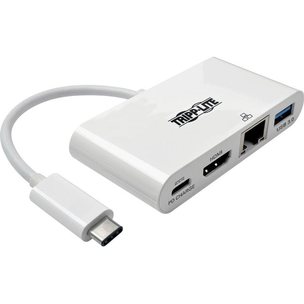 Tripp Lite USB C to HDMI Multiport Video Adapter Converter w- USB-A Hub, USB-C PD Charging Port & Gigabit Ethernet Port, Thunderbolt 3 Compatible, USB Type C to HDMI, USB Type-C - American Tech Depot