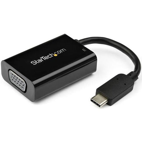 StarTech.com USB C to VGA Adapter with 60W Power Delivery Pass-Through - 1080p USB Type-C to VGA Video Converter w- Charging - Black - American Tech Depot