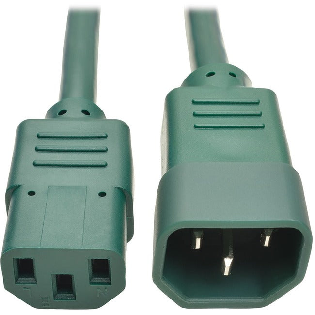 Tripp Lite 3ft Computer Power Extension Cord 10A 18 AWG C14 to C13 Green 3' - American Tech Depot