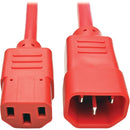 Tripp Lite 3ft Computer Power Extension Cord 10A 18 AWG C14 to C13 Red 3' - American Tech Depot