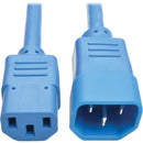 Tripp Lite 2ft Heavy Duty Power Extension Cord 15A 14 AWG C14 C13 Blue 2' - American Tech Depot