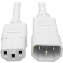 Tripp Lite 2ft Heavy Duty Power Extension Cord 15A 14 AWG C14 C13 White 2' - American Tech Depot