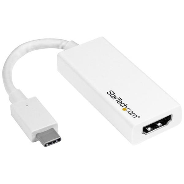StarTech.com USB-C to HDMI Adapter - White - 4K 60Hz - Thunderbolt 3 Compatible - USB-C Adapter - USB Type C to HDMI Dongle Converter - American Tech Depot