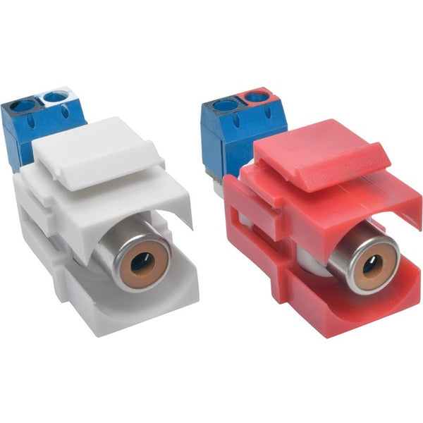 Tripp Lite RCA Female Audio to Screw Terminal Keystone Jack Kit, Red-White - American Tech Depot