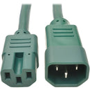 Tripp Lite 6ft Heavy Duty Power Extension Cord 15A 14 AWG C14 C15 Green 6' - American Tech Depot
