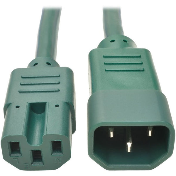 Tripp Lite 6ft Heavy Duty Power Extension Cord 15A 14 AWG C14 C15 Green 6' - American Tech Depot