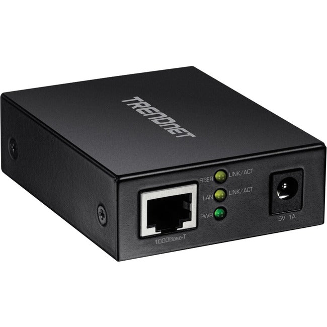 TRENDnet 1000BASE-T to SFP Fiber Media Converter; Gigabit Ethernet to SFP Media Converter; 4Gbps Switching Capactiy; TFC-GSFP