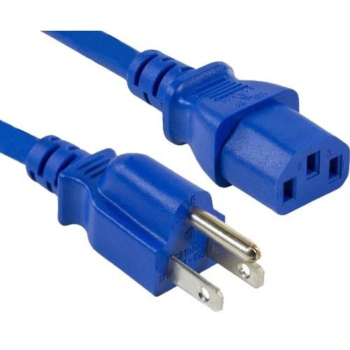 ENET 5-15P to C13 2ft Blue External Power Cord - Cable NEMA 5-15P to IEC-320 C13 10A 18AWG 2'