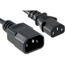 ENET C13 to C14 3ft Black Power Extension Cord - Cable 250V 18 AWG 10A NEMA IEC-320 C13 to IEC-320 C14 3'