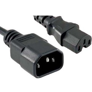 ENET C13 to C14 8ft Black Power Extension Cord - Cable 250V 18 AWG 10A NEMA IEC-320 C13 to IEC-320 C14 8'