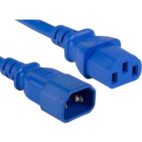 ENET C13 to C14 8ft Blue Power Extension Cord - Cable 250V 18 AWG 10A NEMA IEC-320 C13 to IEC-320 C14 8'