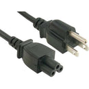 ENET 5-15P to C5 Black 10ft 3-Prong Laptop-Notebook Power Cord 18 AWG NEMA IEC-320 5-15P to IEC-320 C5