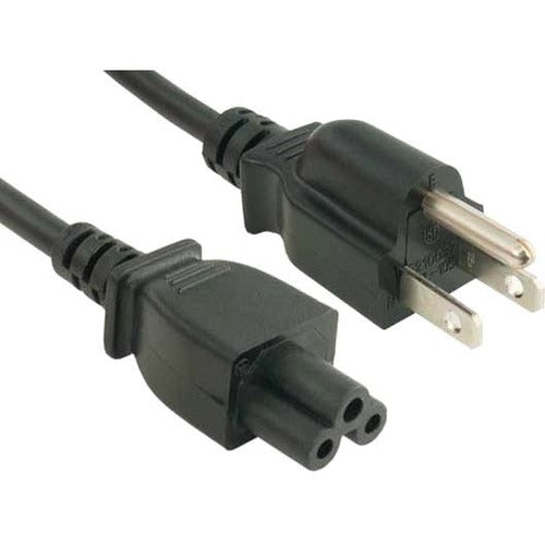 ENET 5-15P to C5 Black 10ft 3-Prong Laptop-Notebook Power Cord 18 AWG NEMA IEC-320 5-15P to IEC-320 C5