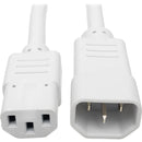 Tripp Lite 3ft Heavy Duty Power Extension Cord 15A 14 AWG C14 C13 White 3' - American Tech Depot