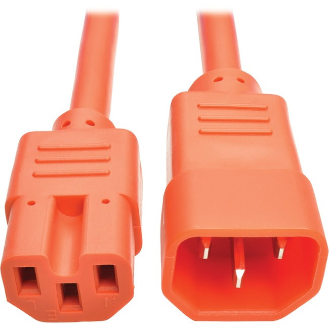 Tripp Lite 6ft Heavy Duty Power Extension Cord 15A 14 AWG C14 C15 Orange 6' - American Tech Depot