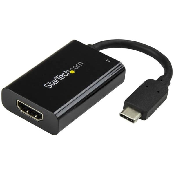 StarTech.com USB C to HDMI 2.0 Adapter 4K 60Hz with 60W Power Delivery Pass-Through Charging - USB Type-C to HDMI Video Converter - Black - American Tech Depot