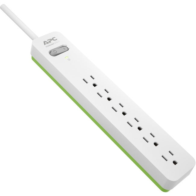 APC by Schneider Electric Essential SurgeArrest PE66W, 6 Outlets, 6 Foot Cord, 120V, White - American Tech Depot