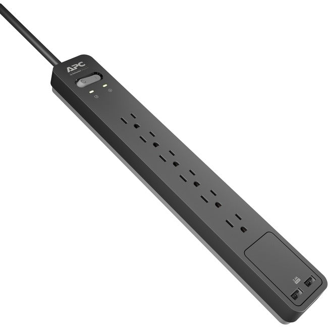 APC by Schneider Electric Essential SurgeArrest PE6U2, 6 Outlets, 2 USB charging ports,120V - American Tech Depot