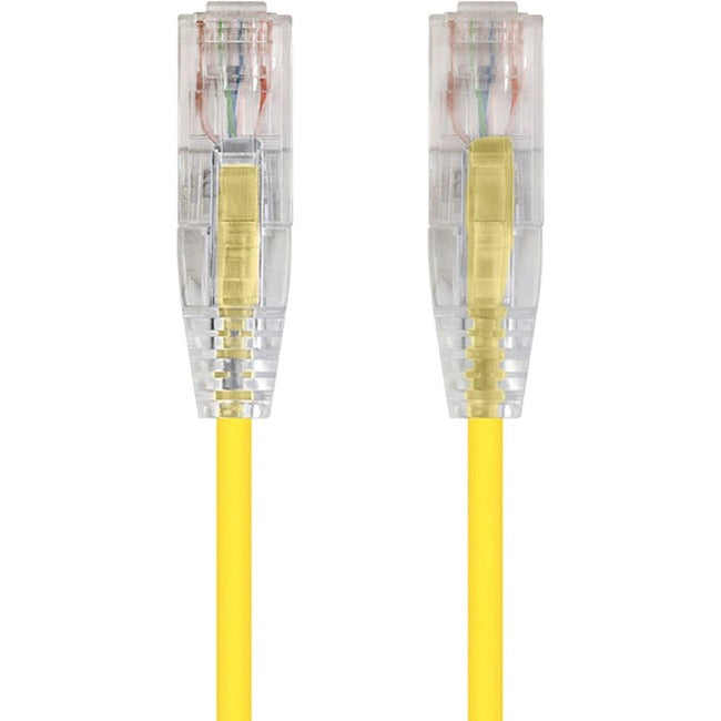 Monoprice SlimRun Cat6 28AWG UTP Ethernet Network Cable, 3ft Yellow - American Tech Depot