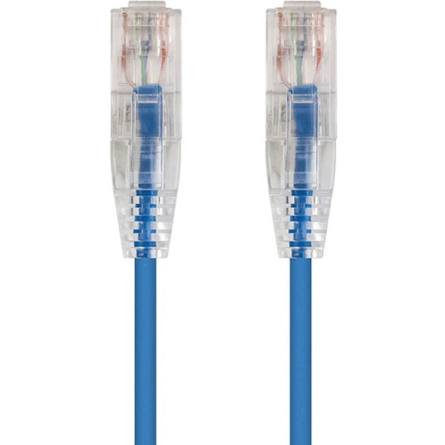 Monoprice SlimRun Cat6 28AWG UTP Ethernet Network Cable, 7ft Blue - American Tech Depot