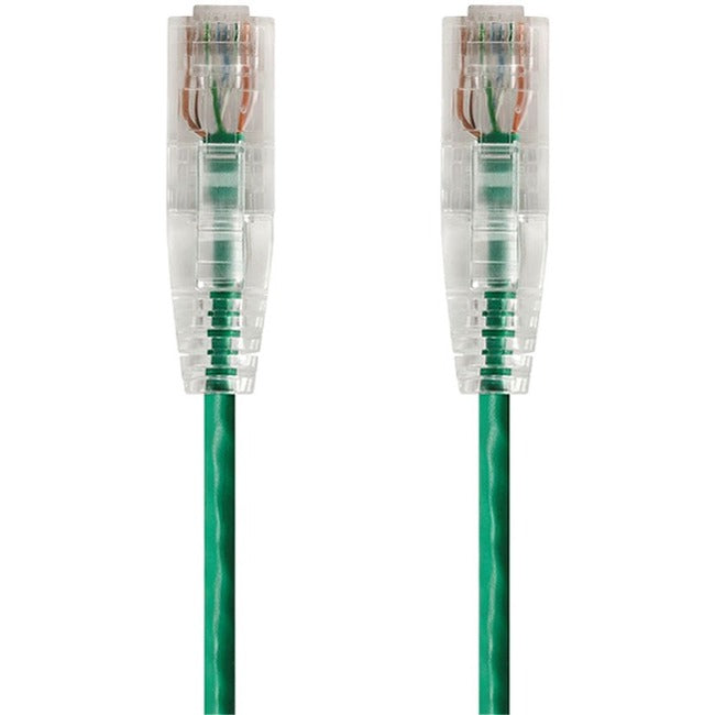 Monoprice SlimRun Cat6 28AWG UTP Ethernet Network Cable, 7ft Green - American Tech Depot