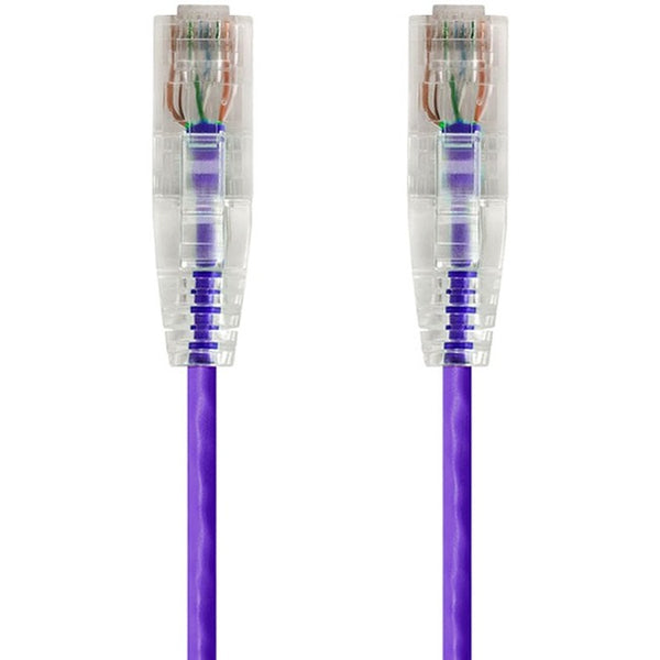 Monoprice SlimRun Cat6 28AWG UTP Ethernet Network Cable, 7ft Purple - American Tech Depot