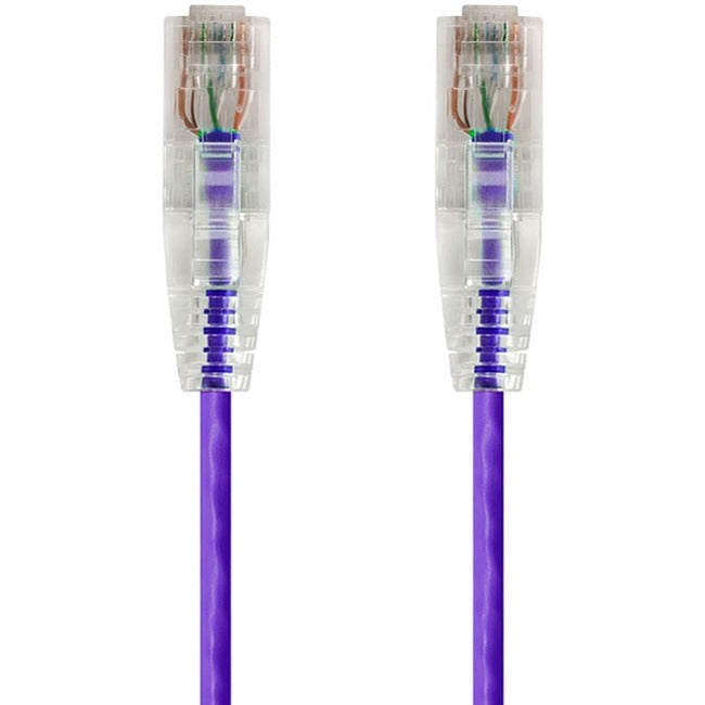 Monoprice SlimRun Cat6 28AWG UTP Ethernet Network Cable, 7ft Purple - American Tech Depot