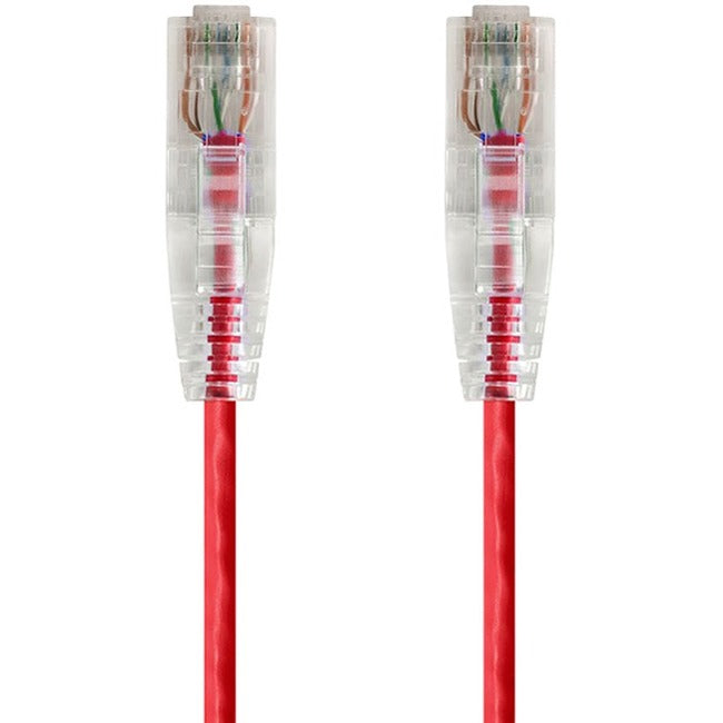 Monoprice SlimRun Cat6 28AWG UTP Ethernet Network Cable, 7ft Red - American Tech Depot