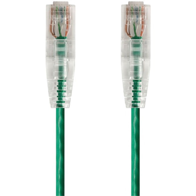Monoprice SlimRun Cat6 28AWG UTP Ethernet Network Cable, 14ft Green - American Tech Depot