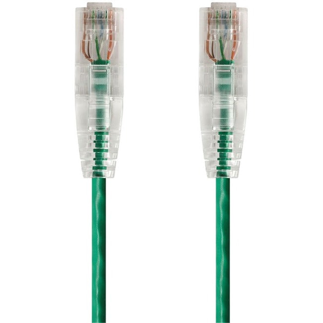 Monoprice SlimRun Cat6 28AWG UTP Ethernet Network Cable, 20ft Green - American Tech Depot