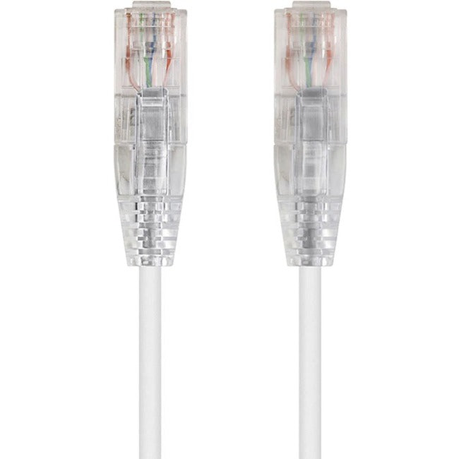 Monoprice SlimRun Cat6 28AWG UTP Ethernet Network Cable, 7ft White - American Tech Depot