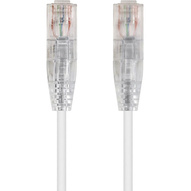 Monoprice SlimRun Cat6 28AWG UTP Ethernet Network Cable, 6-inch White - American Tech Depot
