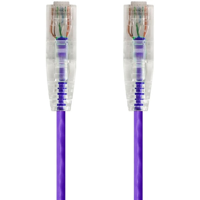 Monoprice SlimRun Cat6 28AWG UTP Ethernet Network Cable, 1ft Purple - American Tech Depot