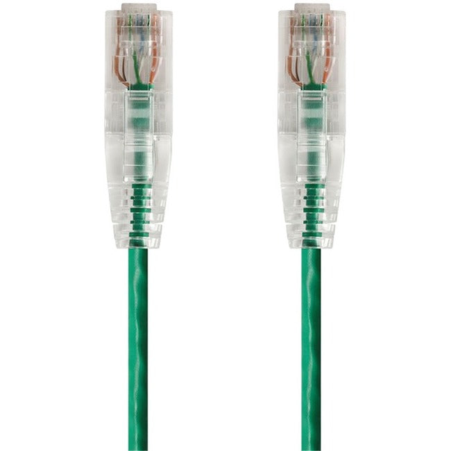Monoprice SlimRun Cat6 28AWG UTP Ethernet Network Cable, 1ft Green - American Tech Depot