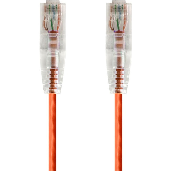 Monoprice SlimRun Cat6 28AWG UTP Ethernet Network Cable, 14ft Orange - American Tech Depot