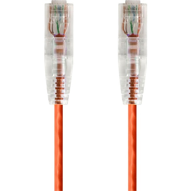 Monoprice SlimRun Cat6 28AWG UTP Ethernet Network Cable, 14ft Orange - American Tech Depot