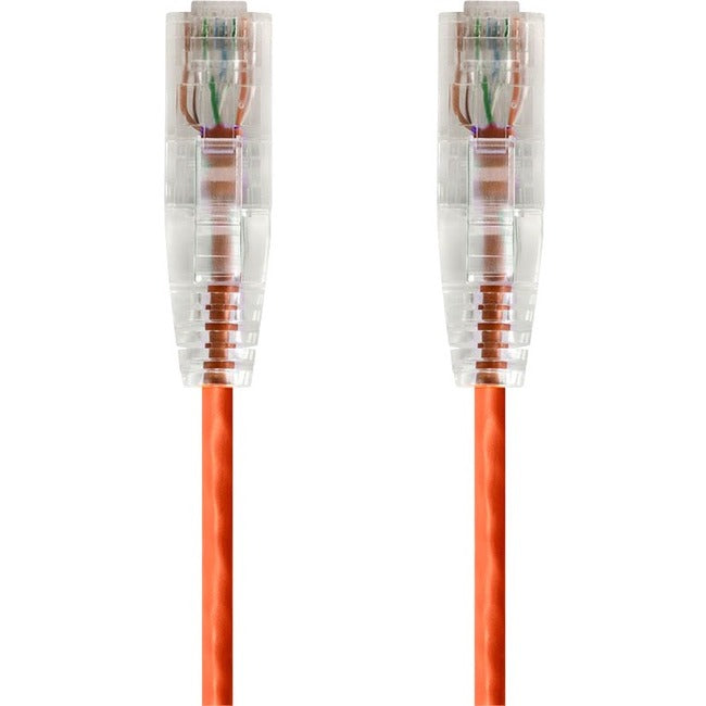 Monoprice SlimRun Cat6 28AWG UTP Ethernet Network Cable, 0.5ft Orange - American Tech Depot