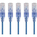 Monoprice 5-Pack, SlimRun Cat6A Ethernet Network Patch Cable, 7ft Blue - American Tech Depot