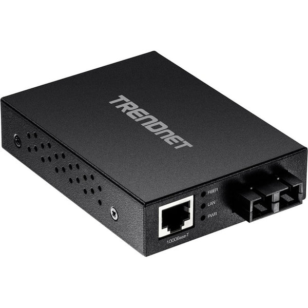 TRENDnet 1000Base-T to 1000Base-SX Multi-Mode SC Fiber Converter; Up to 550m (1800 ft.); 2 Gbps Switching Capacity; TFC-GMSC