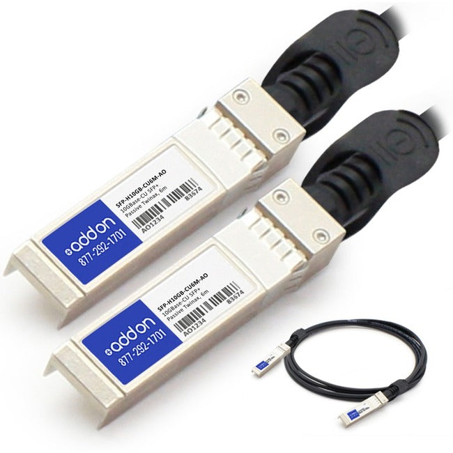AddOn Cisco Compatible TAA Compliant 10GBase-CU SFP+ to SFP+ Direct Attach Cable (Passive Twinax, 6m) - American Tech Depot