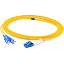 AddOn 65m LC (Male) to SC (Male) Yellow OS2 Duplex Fiber OFNR (Riser-Rated) Patch Cable - American Tech Depot
