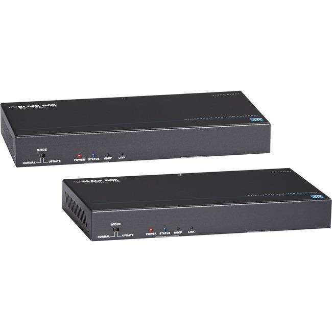Black Box Video Extender - DisplayPort, RS-232, Audio, USB 2.0, 4K - American Tech Depot