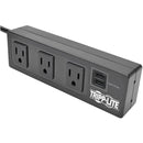 Tripp Lite 3-Outlet Surge Protector Power Strip w- 2-Port USB Charging Black - American Tech Depot