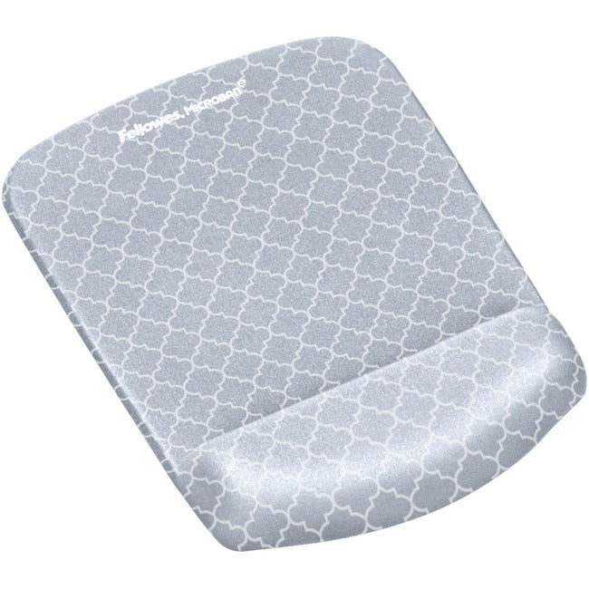 Fellowes PlushTouch™ Mouse Pad Wrist Rest with Microban® - Gray Lattice