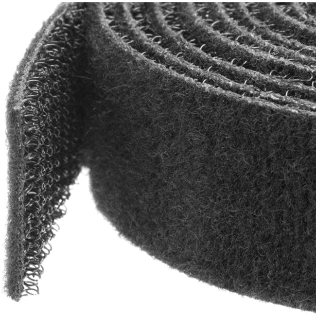StarTech.com Hook-and-Loop Cable Management Tie - 25 ft. Roll - Black - Cut-to-Size Cable Wrap - Straps