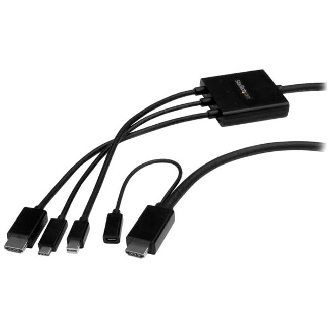 StarTech.com USB-C HDMI Cable Adapter - 6 ft - 2m - 4K - Thunderbolt Compatible - HDMI - USB C - Mini DisplayPort to HDMI Cable - American Tech Depot