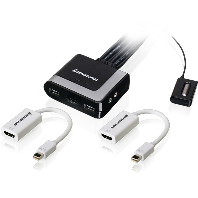 IOGEAR 2-Port HD Cable KVM with MiniDisplayPort Adapters Bundle - American Tech Depot