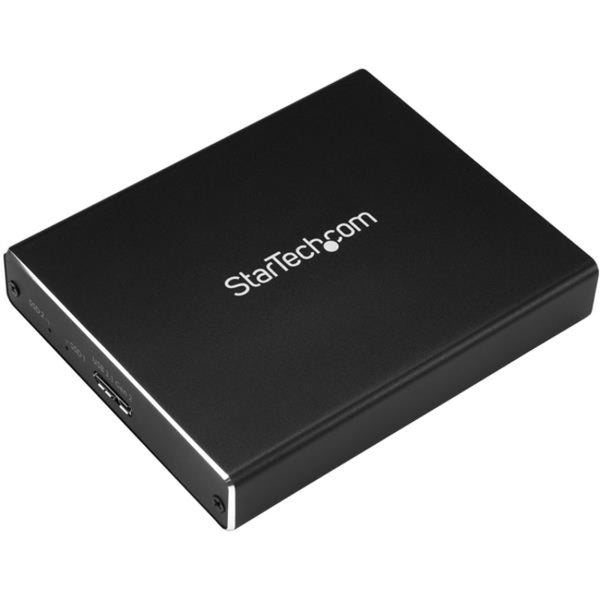 StarTech.com Dual M.2 Enclosure - RAID - M.2 SATA SSD Enclosure - USB 3.1 (10 Gbps) - USB-C & USB-A External Enclosure - Aluminum - American Tech Depot