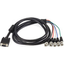 Monoprice VGA HD-15 to 5 BNC RGB Video Cable for HDTV Monitor cable - 6FT (Black) - American Tech Depot